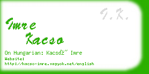 imre kacso business card
